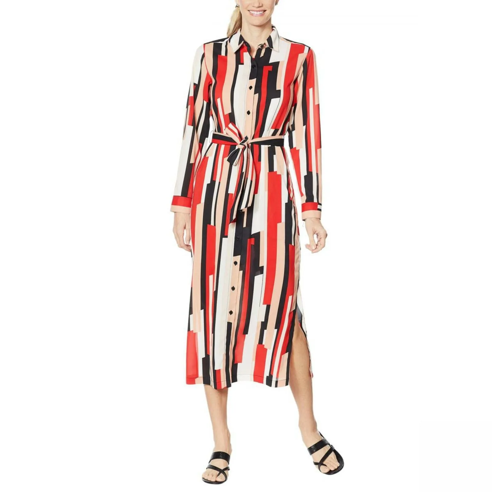 G by Giuliana Women's Plus Size Button Down Duster Shirt Dress