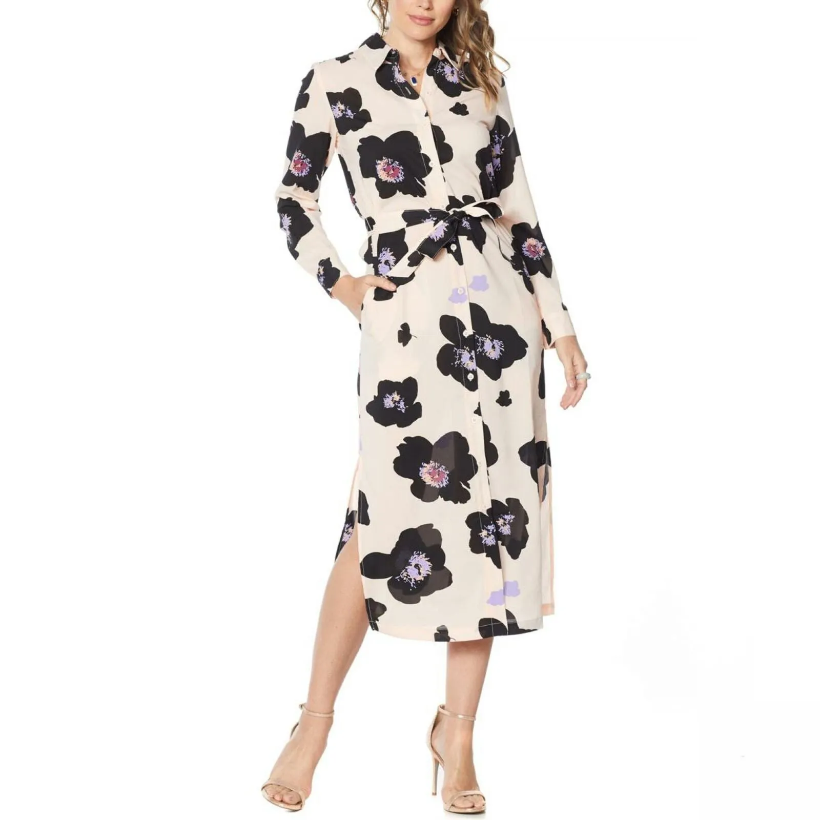 G by Giuliana Women's Plus Size Button Down Duster Shirt Dress