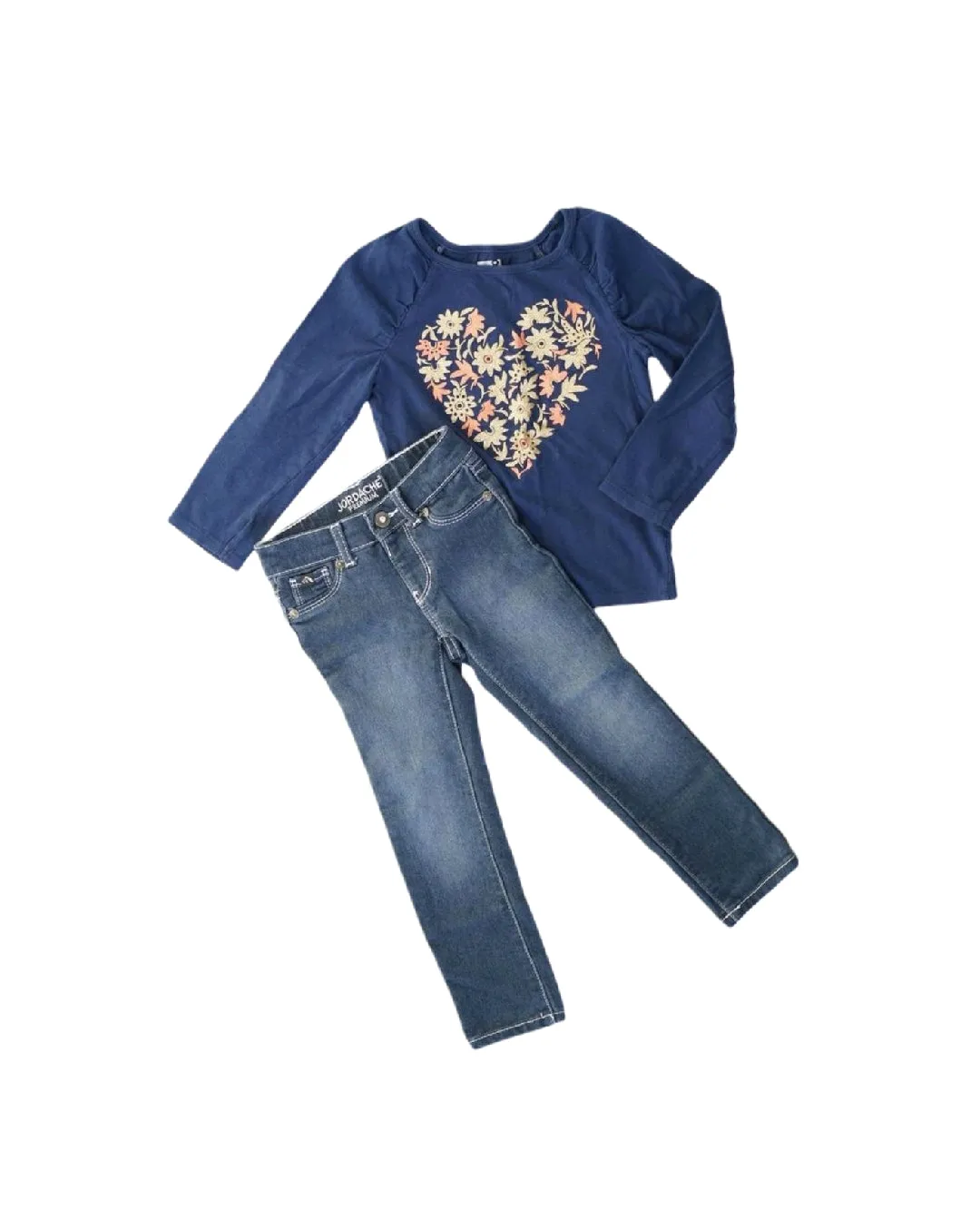 GIRL SIZE 4 YEARS - JORDACHE & CRAZY 8, 2 Piece Mix N Match Outfit EUC B15