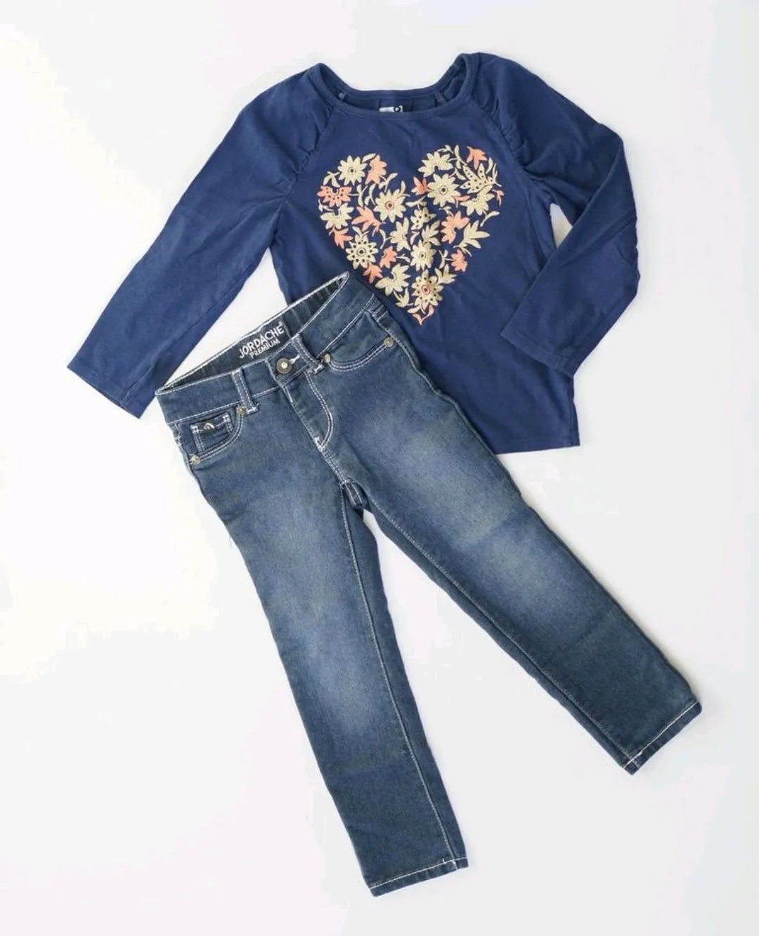 GIRL SIZE 4 YEARS - JORDACHE & CRAZY 8, 2 Piece Mix N Match Outfit EUC B15