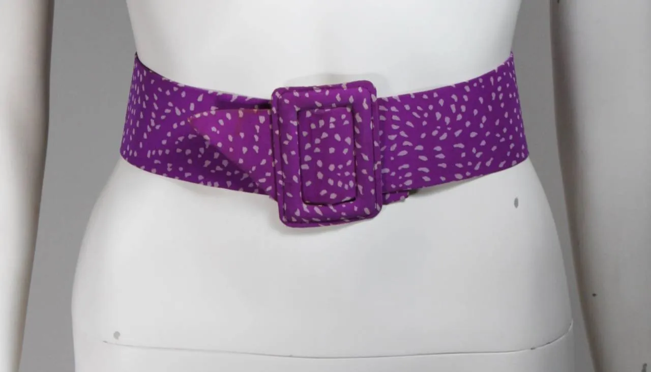GIVENCHY Purple Silk Chiffon Dress and Belt Size Small