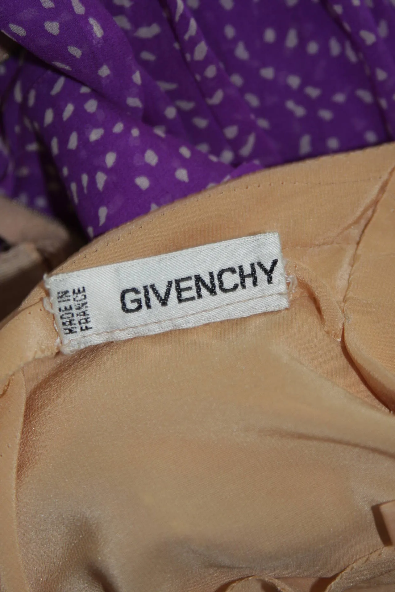 GIVENCHY Purple Silk Chiffon Dress and Belt Size Small