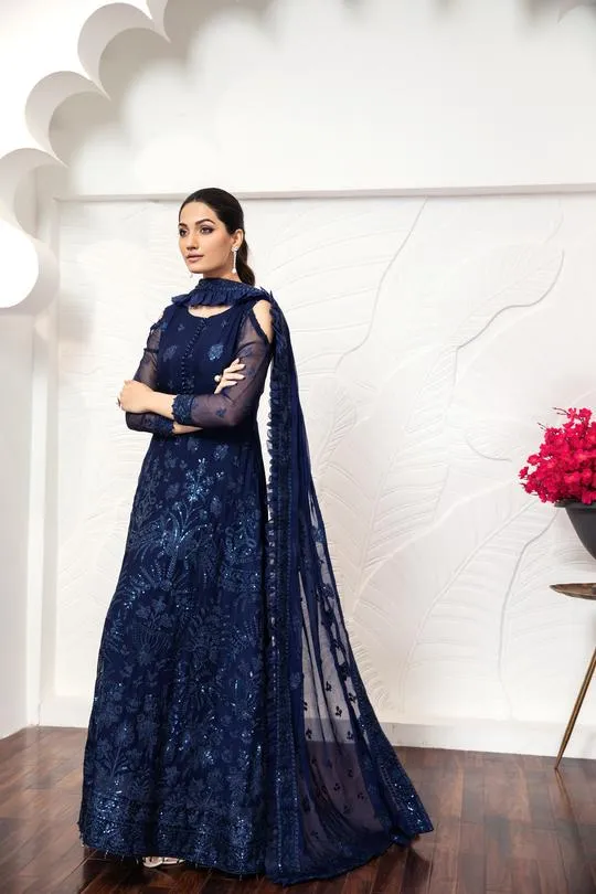 Glace Bleu | Alizeh Royale De Luxe Collection | Unstitched Embroidered Chiffon Suits