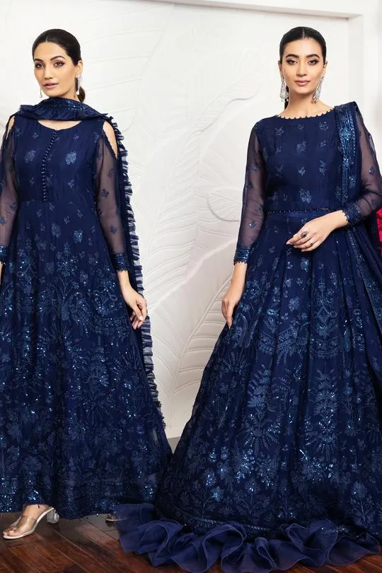 Glace Bleu | Alizeh Royale De Luxe Collection | Unstitched Embroidered Chiffon Suits