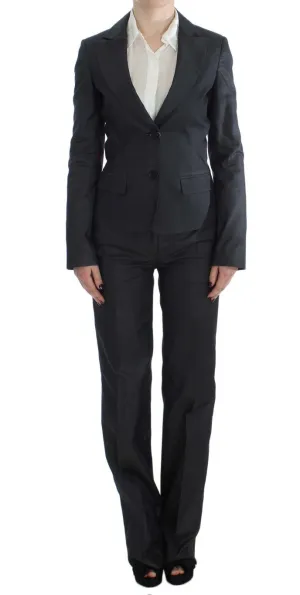 Gray One Button Two Piece Suit