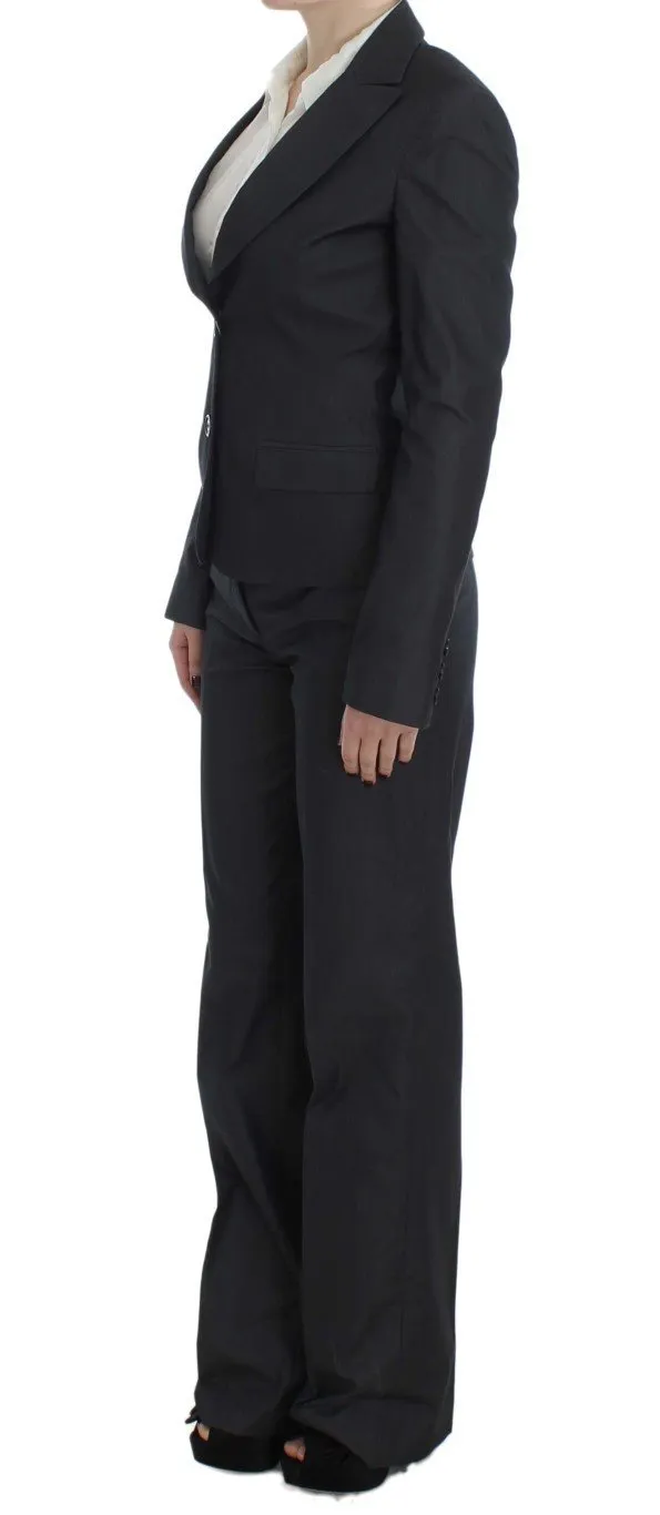 Gray One Button Two Piece Suit
