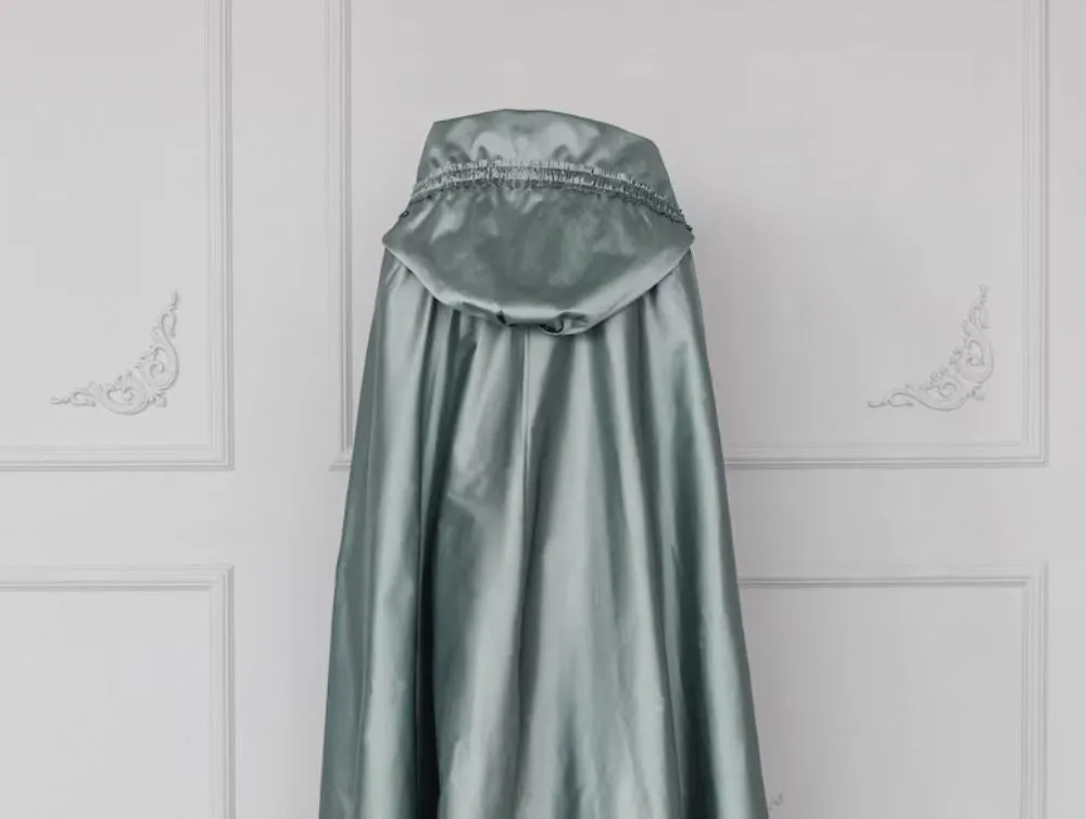 Gray rococo and early regency taffeta cape