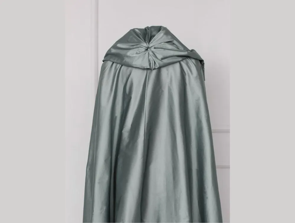 Gray rococo and early regency taffeta cape