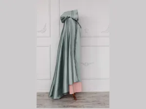Gray rococo and early regency taffeta cape