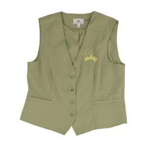 Green Embroidery Detail Vest