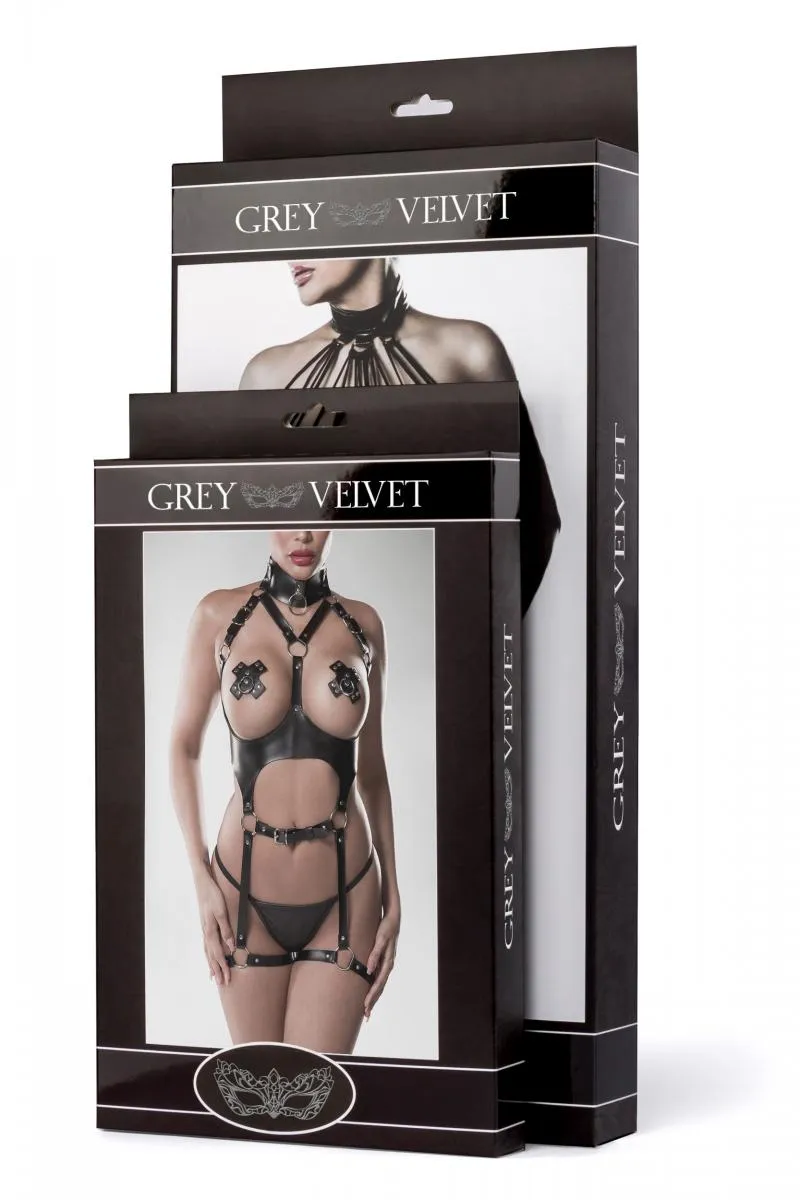 Grey Velvet Erotic Set