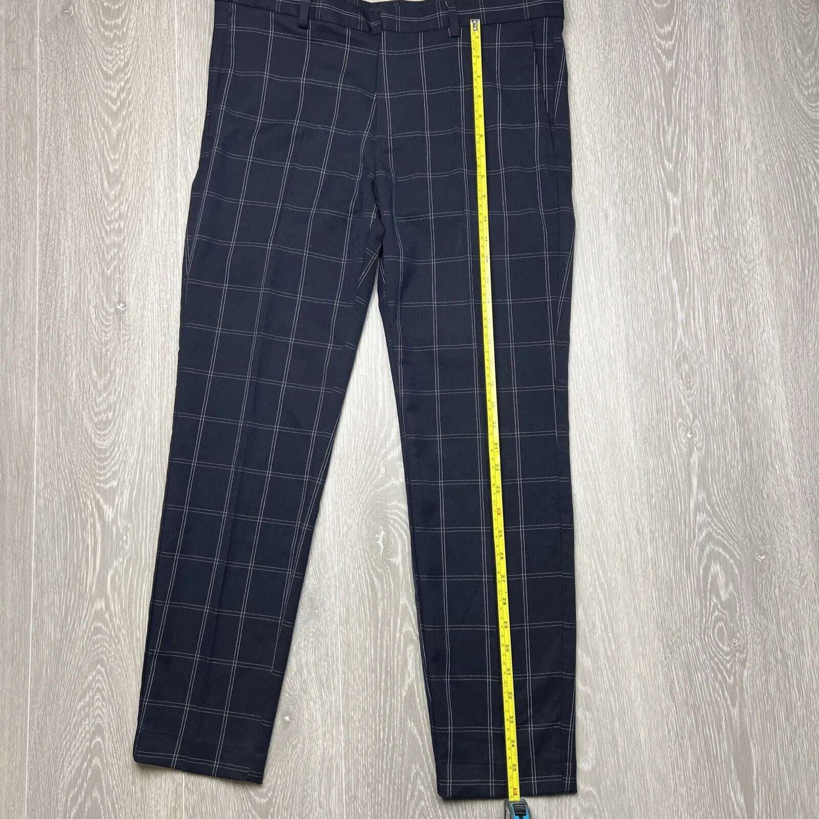 H&M Mens Skinny Fit Black Suit Pants Size 33