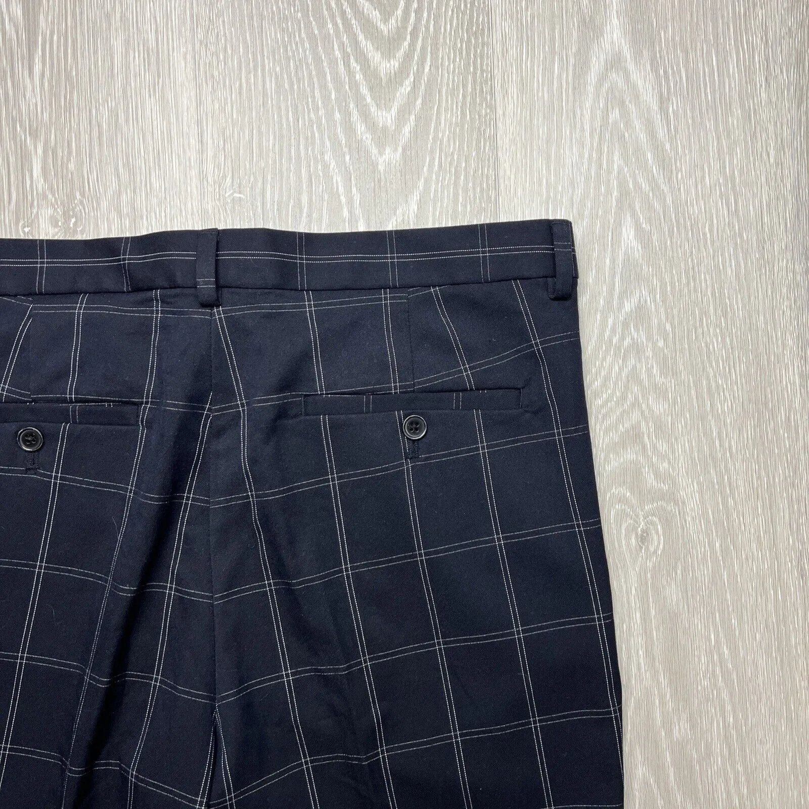 H&M Mens Skinny Fit Black Suit Pants Size 33