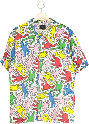 H&M x Keith Haring Multicoloured Graphic Print Shirt UK M