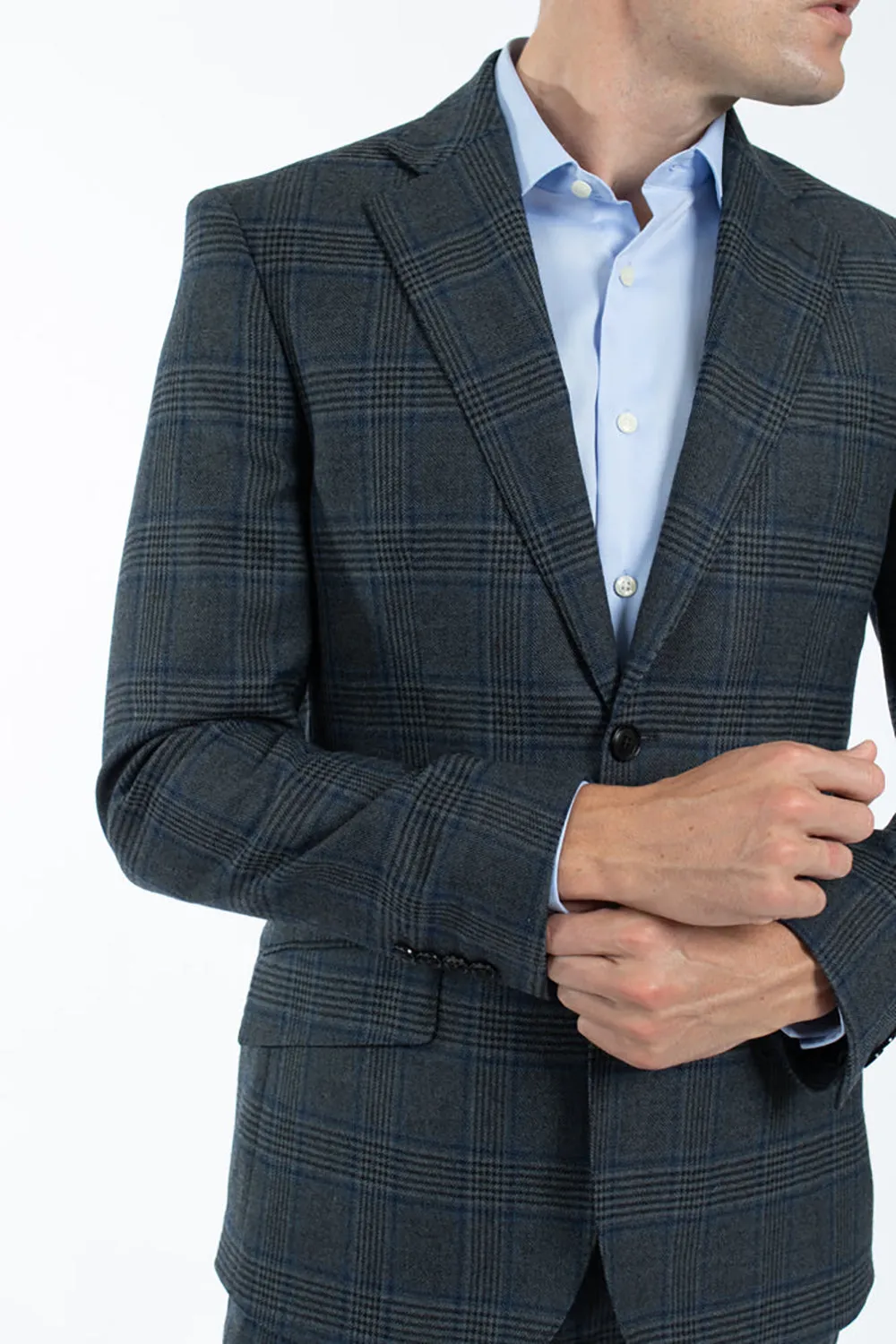 HARDY AMIES POW CHECK SUIT JACKET JKT502