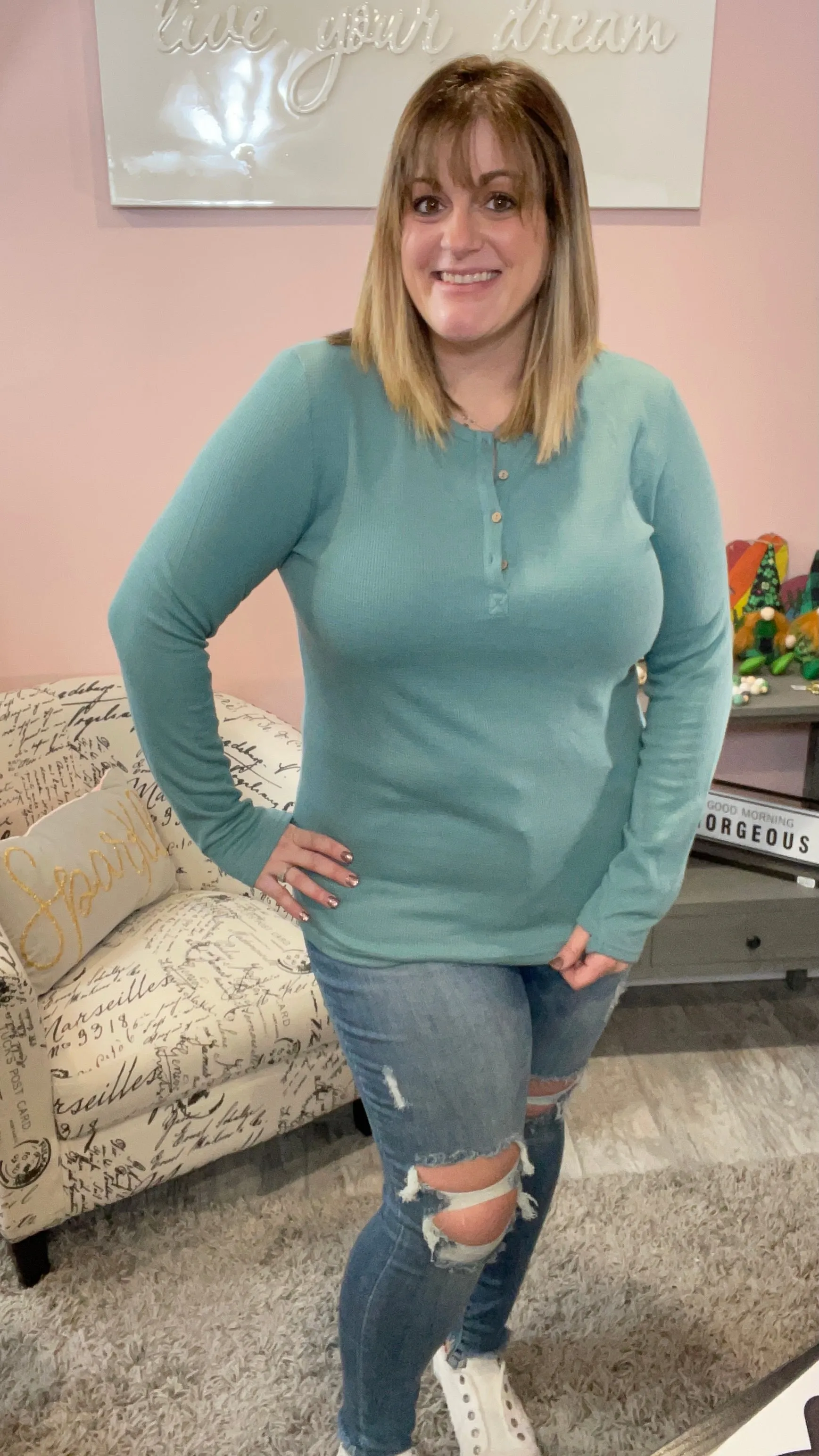 Harper Solid Long Sleeve Henley