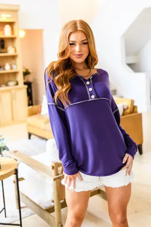 Hazel Blues® | Happiest in Spring Long Sleeve Henley