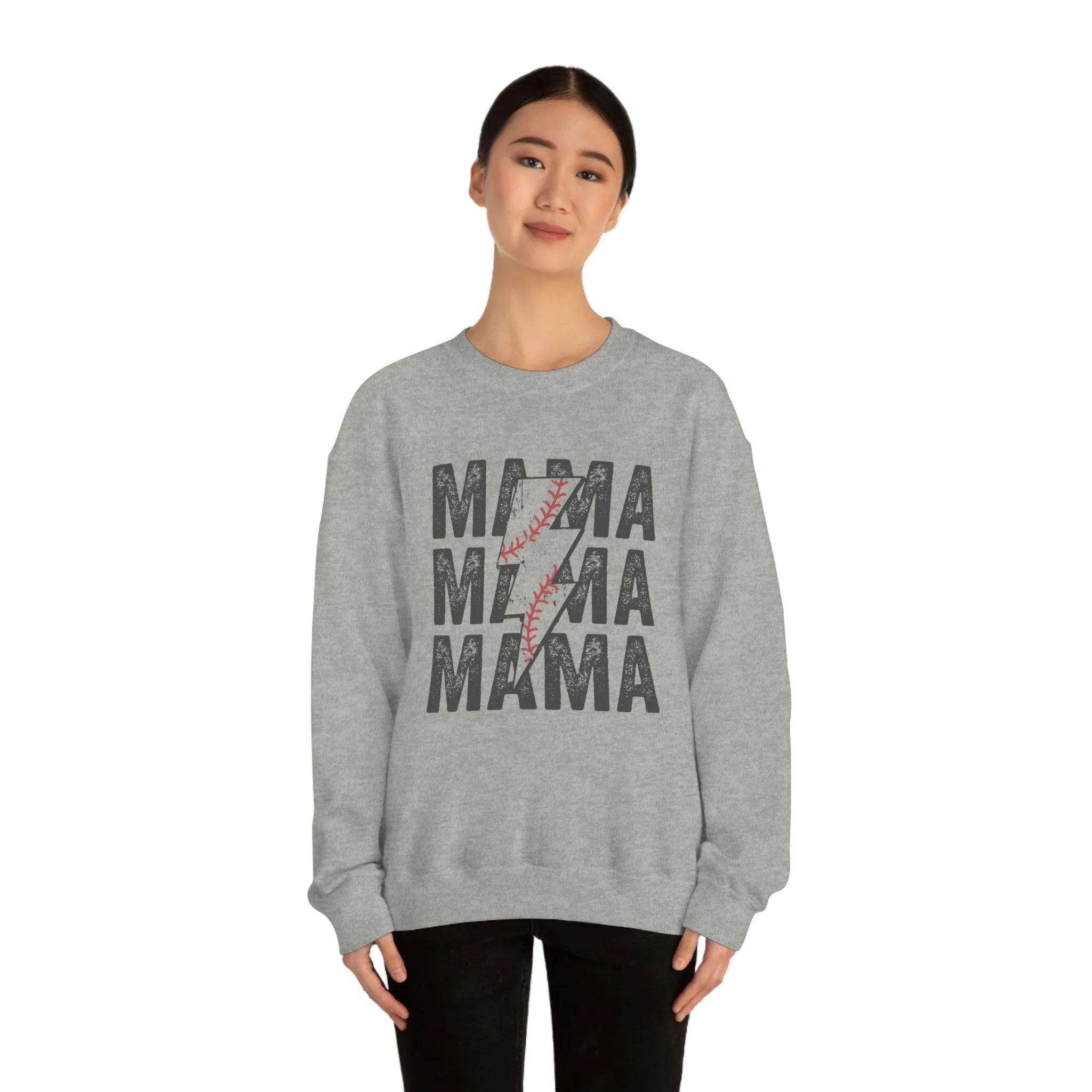 Hazel Blues® |  MAMA Baseball Bolt Graphic Sweatshirt