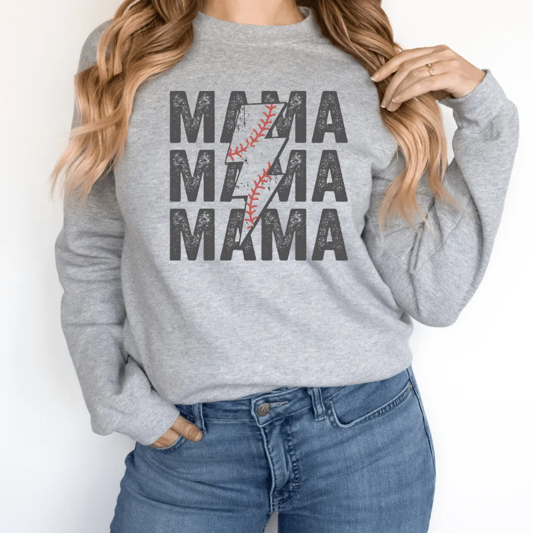Hazel Blues® |  MAMA Baseball Bolt Graphic Sweatshirt