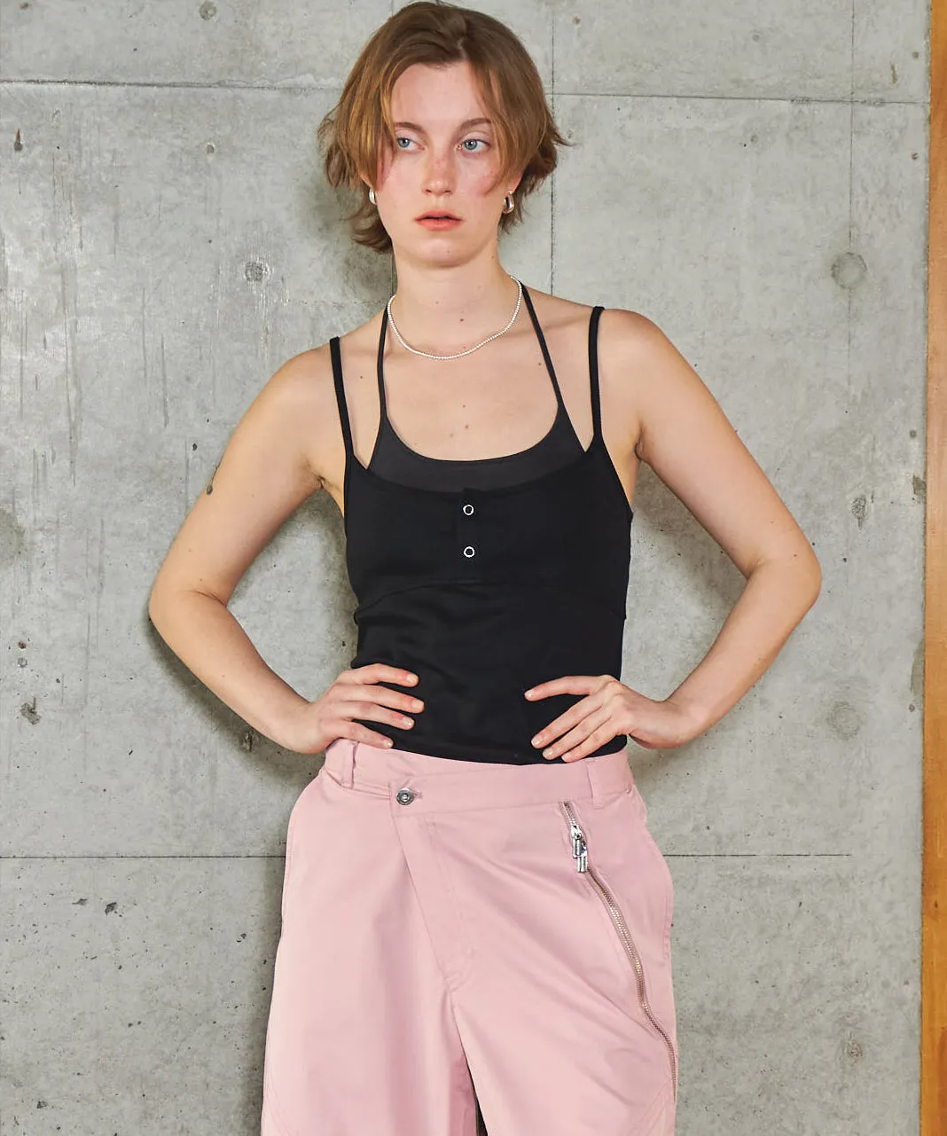 Henley Neck Layered Camisole