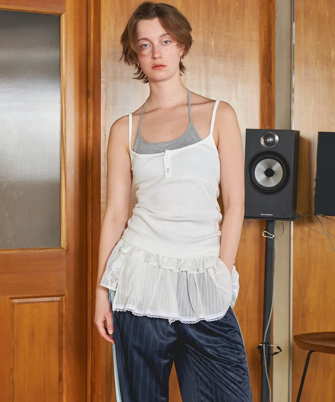 Henley Neck Layered Camisole