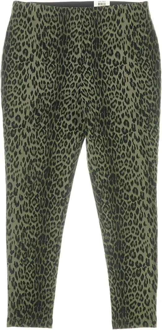I.N.C. International Concepts INC Womens Green Animal Print Skinny Party Pants Size 14