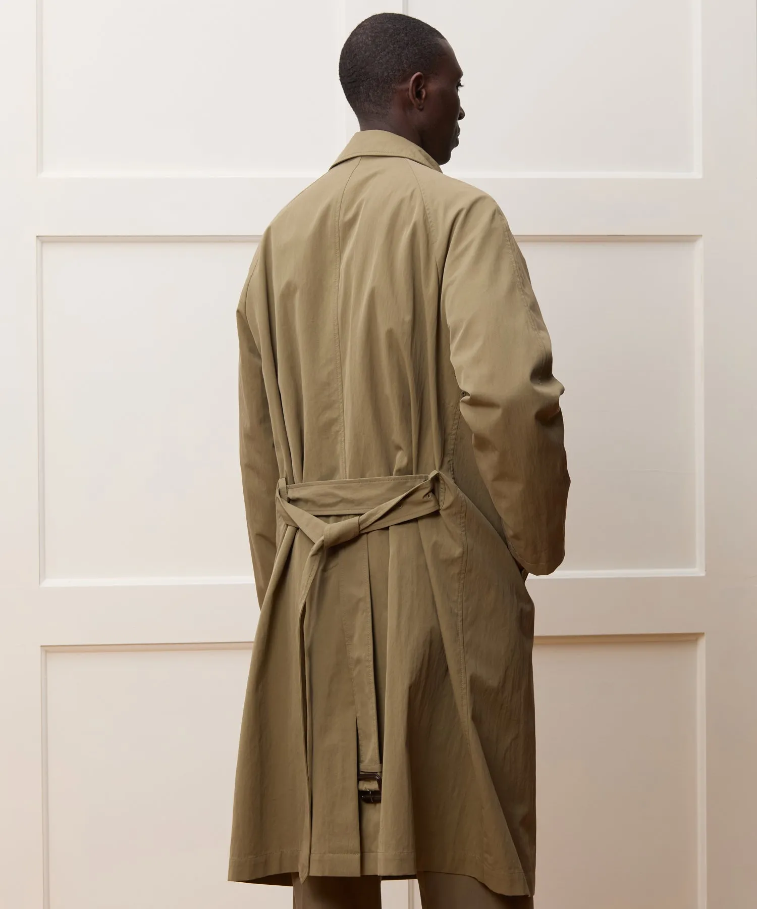 Italian Belted Balmacaan Trenchcoat