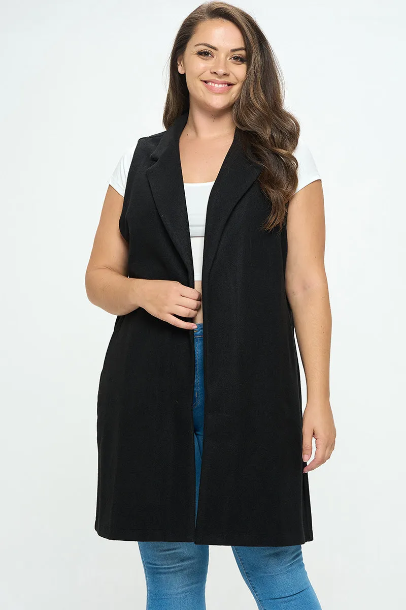ITJ5345-PLUS | Outerwear | Junior Plus Long Vest