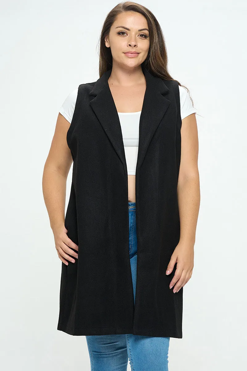 ITJ5345-PLUS | Outerwear | Junior Plus Long Vest