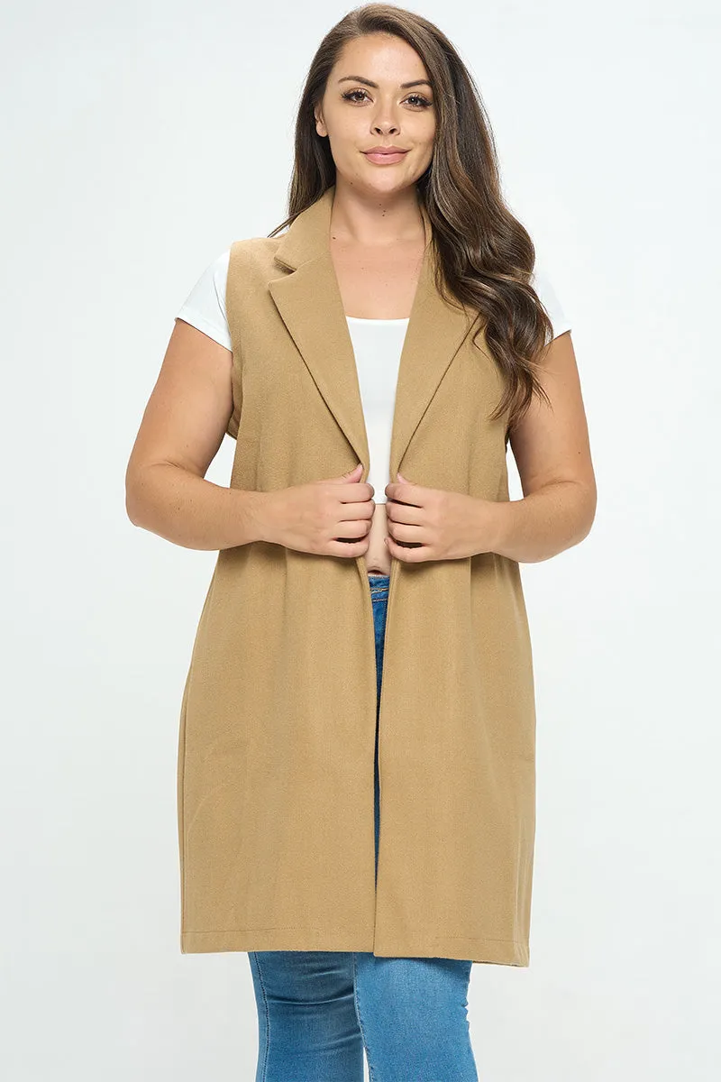 ITJ5345-PLUS | Outerwear | Junior Plus Long Vest