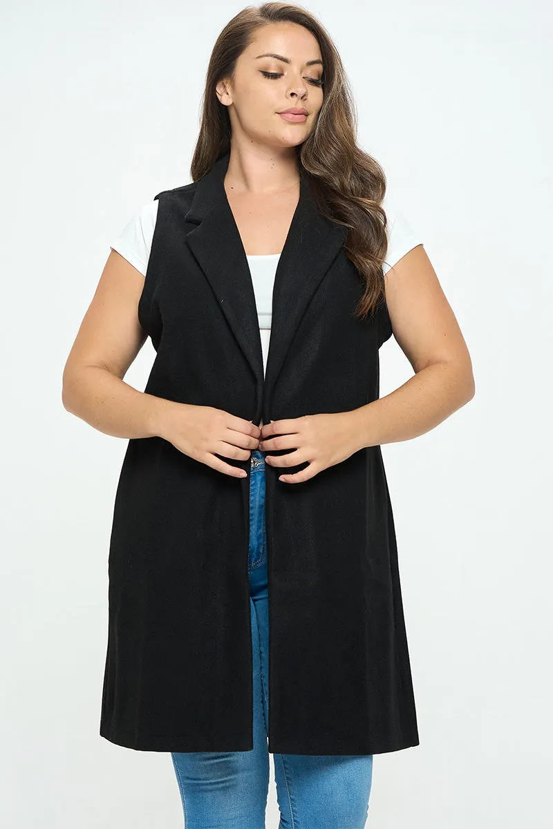 ITJ5345-PLUS | Outerwear | Junior Plus Long Vest