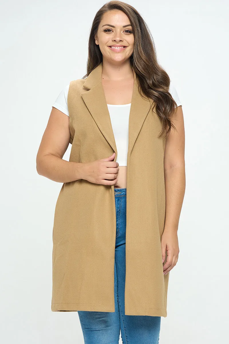 ITJ5345-PLUS | Outerwear | Junior Plus Long Vest