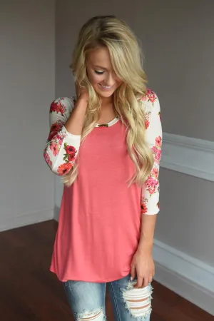 Ivory Sleeve Floral Top
