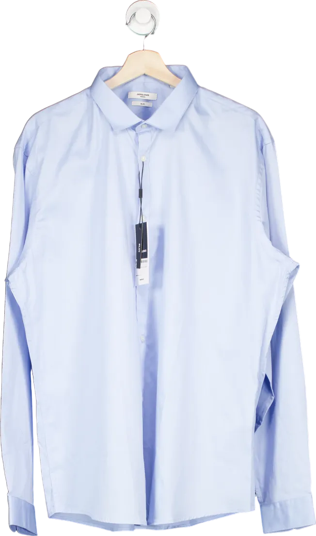 Jack & Jones Blue Slim Fit Windsor Cardiff Shirt UK XXL