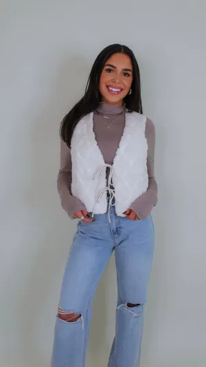 Jaycee Ivory Fur Vest