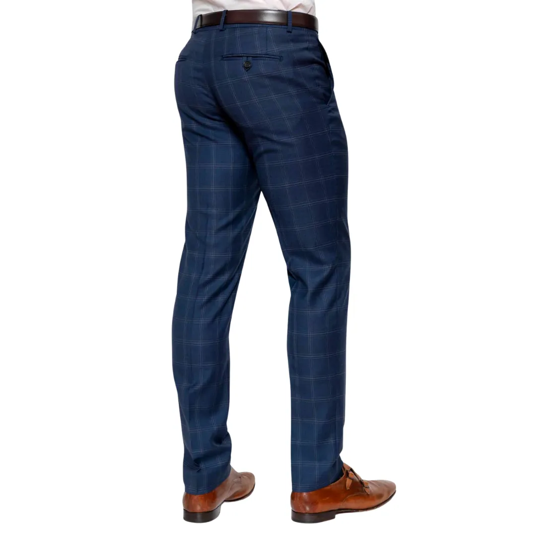 JOE BLACK RAZOR MEN'S BLUE CHECK TROUSER