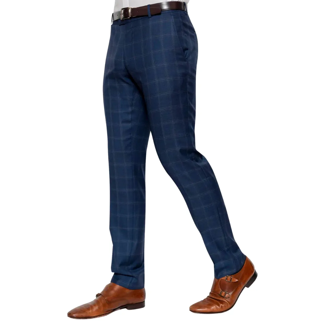 JOE BLACK RAZOR MEN'S BLUE CHECK TROUSER