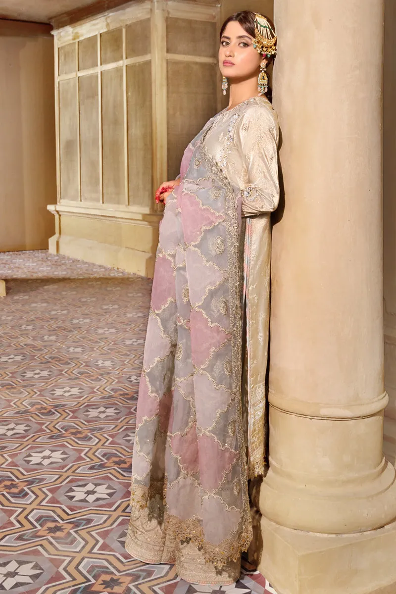 KF-07  KIRAZ | Qalamkar Khaab Festive Formal Collection 2022 | Luxury Embroidered Unstitched Chiffon Suits