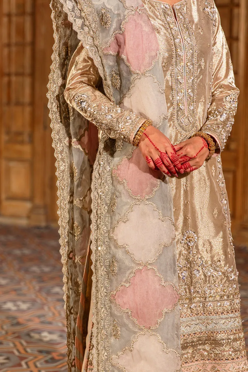 KF-07  KIRAZ | Qalamkar Khaab Festive Formal Collection 2022 | Luxury Embroidered Unstitched Chiffon Suits