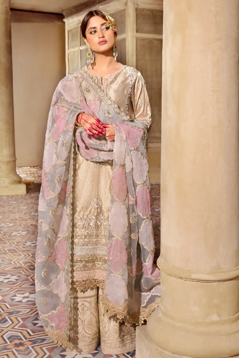 KF-07  KIRAZ | Qalamkar Khaab Festive Formal Collection 2022 | Luxury Embroidered Unstitched Chiffon Suits