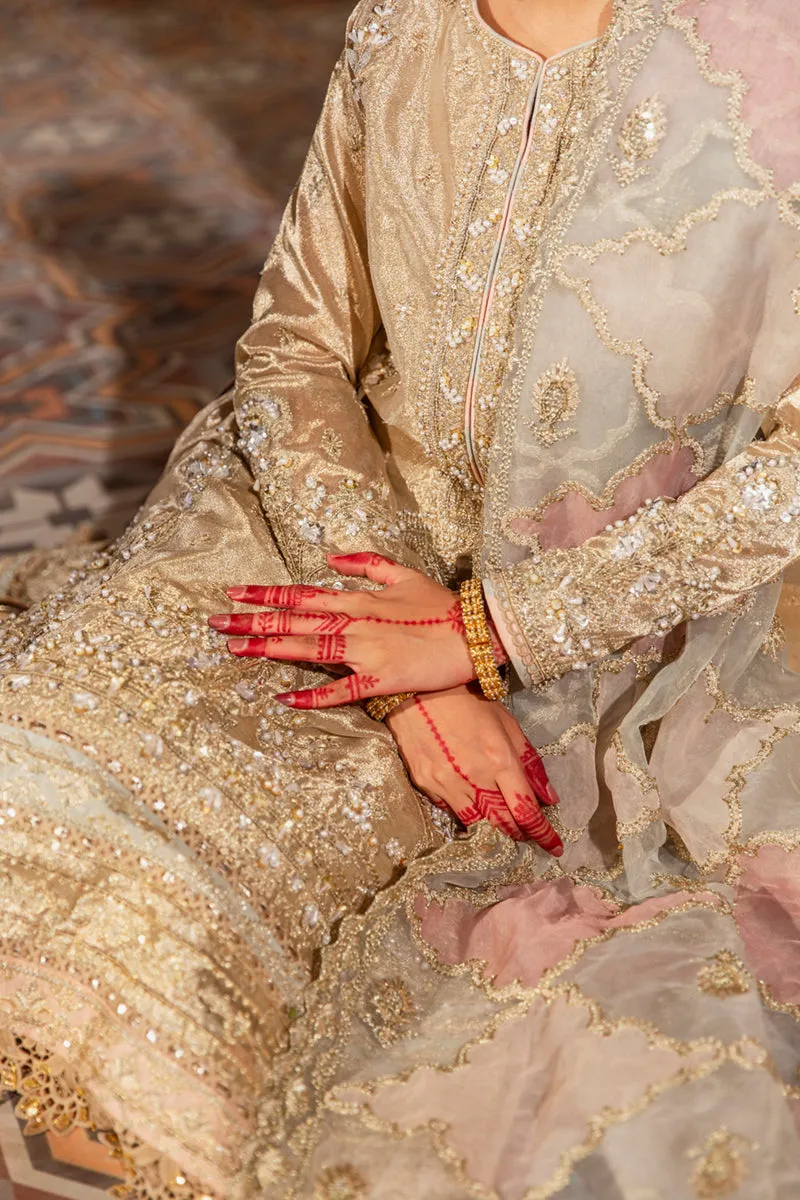 KF-07  KIRAZ | Qalamkar Khaab Festive Formal Collection 2022 | Luxury Embroidered Unstitched Chiffon Suits