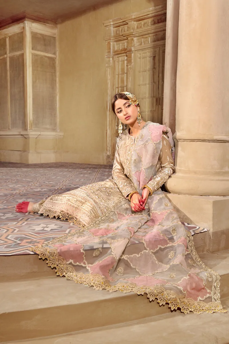 KF-07  KIRAZ | Qalamkar Khaab Festive Formal Collection 2022 | Luxury Embroidered Unstitched Chiffon Suits