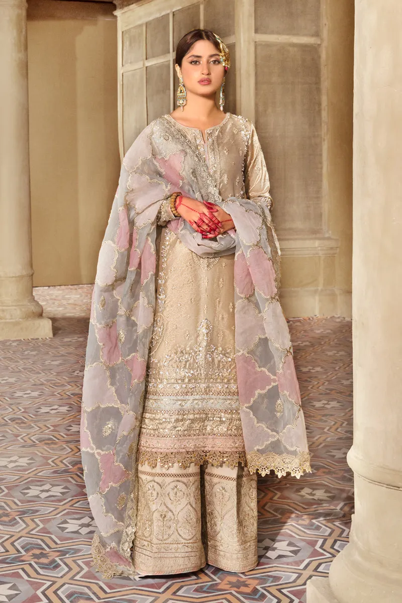 KF-07  KIRAZ | Qalamkar Khaab Festive Formal Collection 2022 | Luxury Embroidered Unstitched Chiffon Suits
