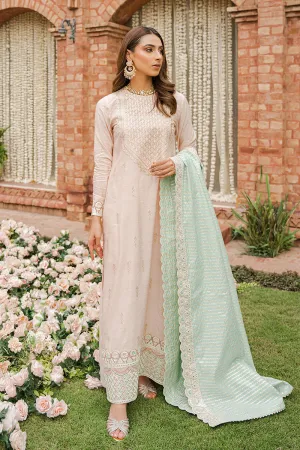 KHUSH REEKHT-3PC |  Cross Stitch The Bride Tribe Wedding Festive Collection 2022 | Unstitched Embroidered Jacquard Suits| Cross Stitch 2023
