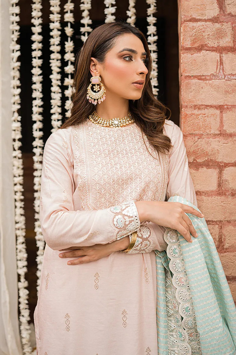 KHUSH REEKHT-3PC |  Cross Stitch The Bride Tribe Wedding Festive Collection 2022 | Unstitched Embroidered Jacquard Suits| Cross Stitch 2023