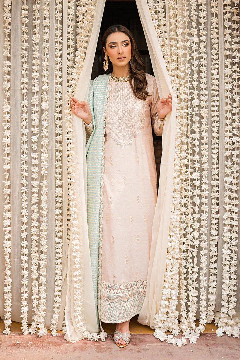 KHUSH REEKHT-3PC |  Cross Stitch The Bride Tribe Wedding Festive Collection 2022 | Unstitched Embroidered Jacquard Suits| Cross Stitch 2023