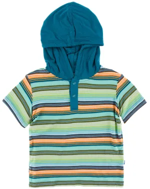 KicKee Pants Cancun Glass Stripe S/S Hoodie Tee