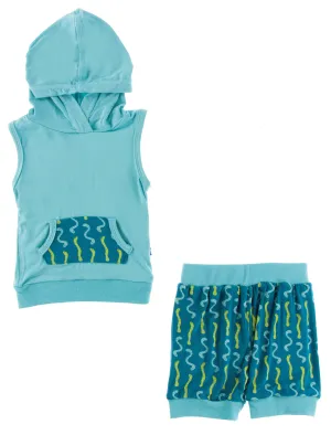 KicKee Pants Oasis Worms Hoodie Tank Outfit Set