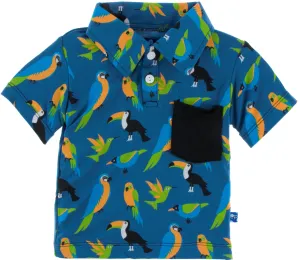 KicKee Pants Twilight Tropical Birds S/S Polo with Pocket