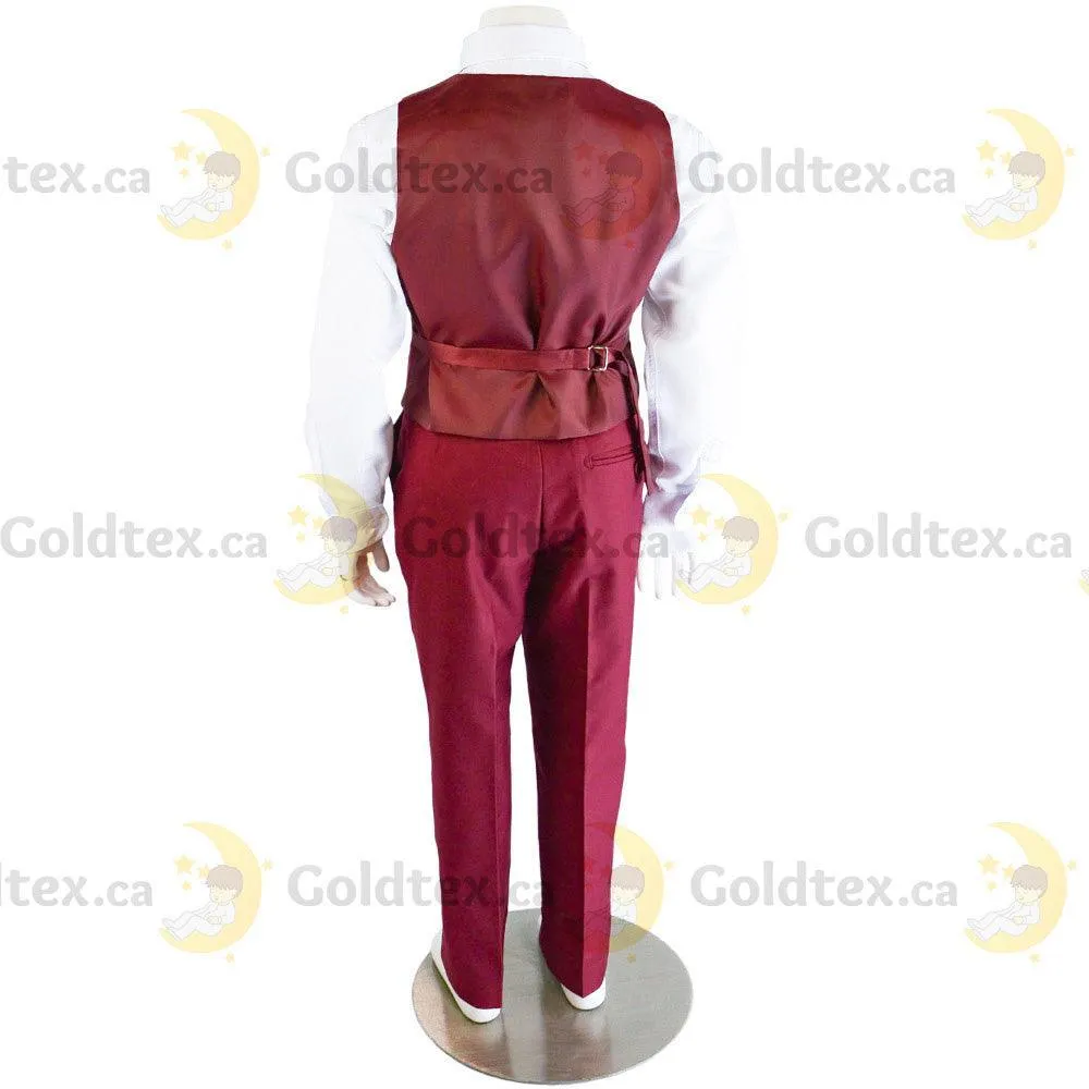 Kids Energy 5 Piece Formal Suit - Style 6001 - Burgundy Red